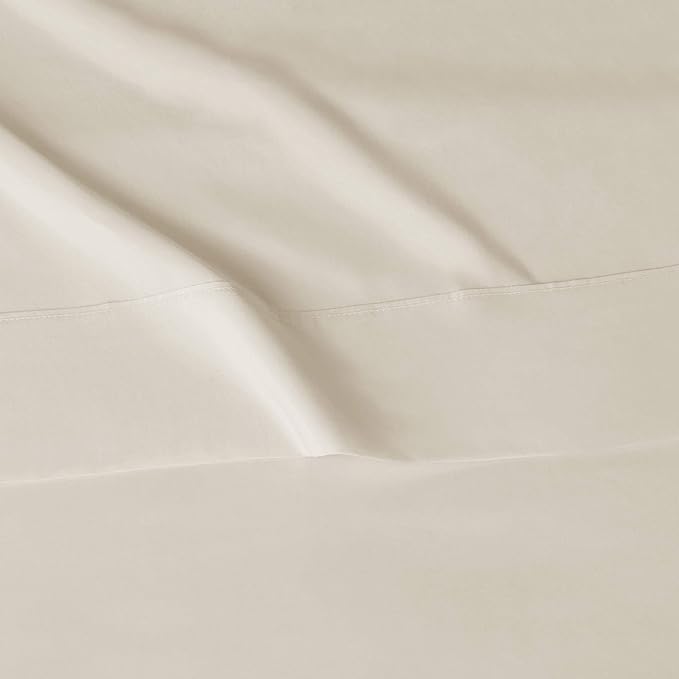 Amazon Basics Lightweight Super Soft Easy Care Comfortable Microfiber 3 Piece Bed Sheet Set with 14-Inch Deep Pockets, Twin XL, Beige, Solid (Pack of 4) AmazonBasics