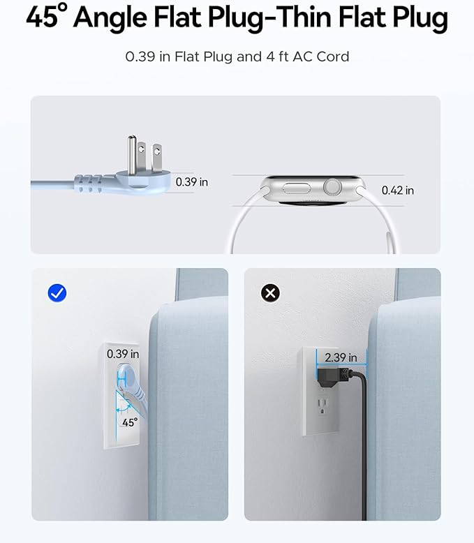 Travel Power Strip with USB C, ORICO 4 Outlets 3 USB Ports (1 USB C) with 4FT Wrapped Short Extension Cord Small Power Strip, Non Surge Protector for Travel, Cruise Ship-AP3