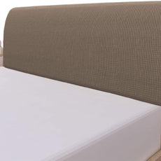 Easy-Going Stretch Bed Headboard Cover,Small Square Jacquard Headboard Slipcover, Dustproof Bed Head Cover for Bedroom (King,Camel)