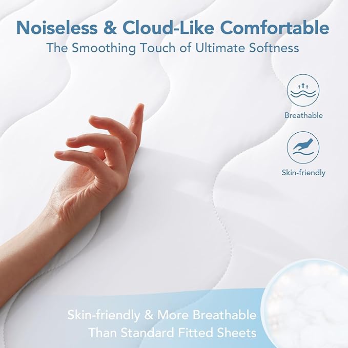 Instant Cool California King Mattress Pad for Hot Sleepers, Waterproof Cooling Mattress Topper Cover with TriSupport 3D Tech, Cloud-Like Mattress Protector Pad
