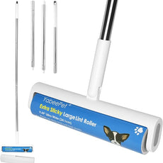 9.49'' Large Lint Rollers for Carpet and Floor, Extra Sticky Giant Rollers with 50'' Long Handle for Carpets, Couch, Floor, Clothing, and Pet Hair Cleaning(1 Pack Floor Roller)