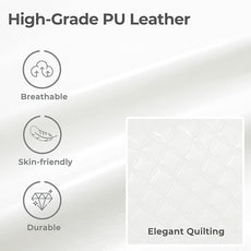 Criss Cross Chair with Flip-Up Arms and Lockable Wheels, Leather Cross Legged Office Desk Chair,Wider 125°Tilting Adjustable Swivel Computer Chair for Home, Apartment, Bedroom,White