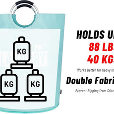 Caroeas Super Large 150L Laundry Hamper Pro, Waterproof Laundry Basket, Clothes Hamper Stands Up Well, Laundry Bag with Padded Handles, Collapsible Laundry Basket Easy Storage (Light Blue)