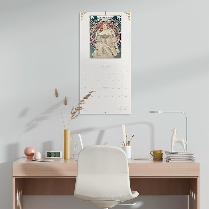 Art Nouveau Wall Calendar 2026 12" x 12" FSC® Plastic Free - Starts Week On Sunday | Family Planner Calendar 2026