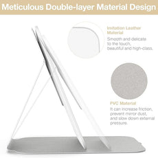 Kintion Travel Makeup Mirror, Portable LED Lighted Makeup Mirror, 360° Rotation Touch Screen Vanity Mirror, 60 LEDs, 3-Color Dimmable Lighting, Rechargeable Tabletop Folding Cosmetic Mirror, White