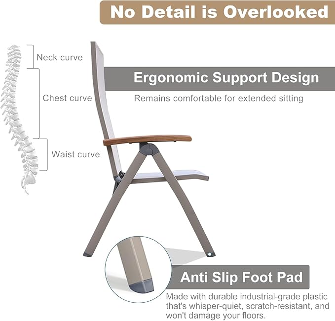 Adjustable Folding Chair, Indoor Bedroom, Outdoor Balcony, Patio, Courtyard Swimming Pool, Porch, for Comfortable Foldable Lounge Chair, Portable Cozy Recliner, Metal Frame