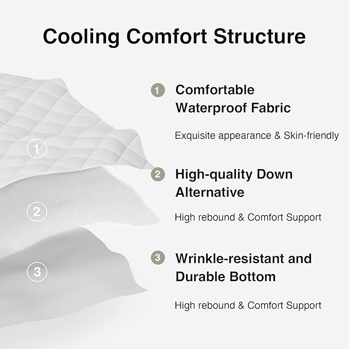 Novilla Full Mattress Topper, Soft Pillow Top for Dorm Bed, Breathable Quilted Mattress Pad Cover with Deep Pocket, Down Alternative Fill, Machine Washable Back to School Essentials