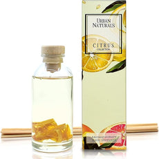 Urban Naturals Citrus Bliss Mandarin Orange & Grapefruit Essential Oil Reed Diffuser w/Real Orange! | Fresh Home Fragrance