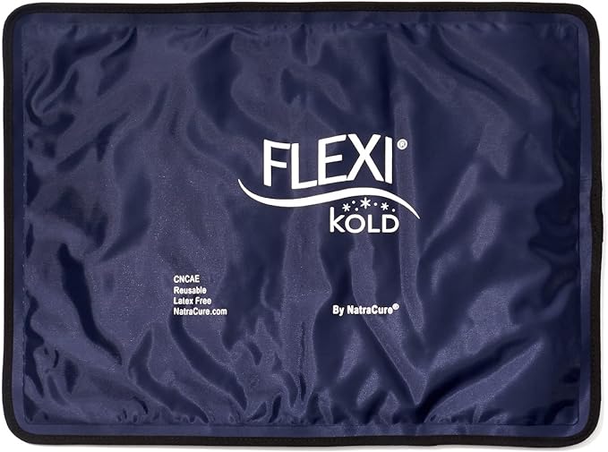FlexiKold Gel Ice Packs (Standard Large: 10.5" x 14.5") for Injuries Reusable, Back Pain Relief, Knee Wrap, After Surgery, Ice Pack for Knee, Shoulder - 6300-COLD by NatraCure