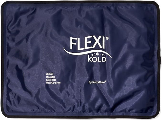 FlexiKold Gel Ice Packs (Standard Large: 10.5" x 14.5") for Injuries Reusable, Back Pain Relief, Knee Wrap, After Surgery, Ice Pack for Knee, Shoulder - 6300-COLD by NatraCure