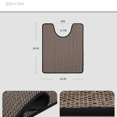 PADOOR Braided Toilet Rugs U Shaped, Non Slip Toilet Mats for Bathroom Floor Machine Washable Super Absorbent Contour Bath Rugs for Toilet Mat Quick Dry U Shaped Toilet Rug, 20''x24'' Black