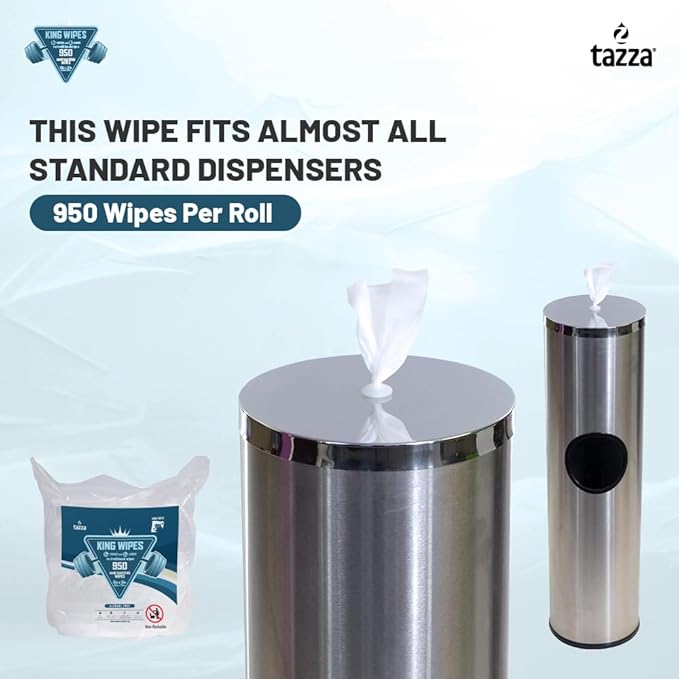 Tazza Gym Wipes, 4 x 950 Count (3800 Total Wipes) - Durable, Pre-Saturated Gym Equipment & Surface Cleaning Wipes