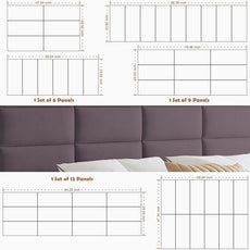 IFNOW Wall Mounted Upholstered Headboard Queen, 3D Peel and Stick Soundproof Panels, Reusable and Removable Padded Leather Bed Headboard, 9 Panels 9.84