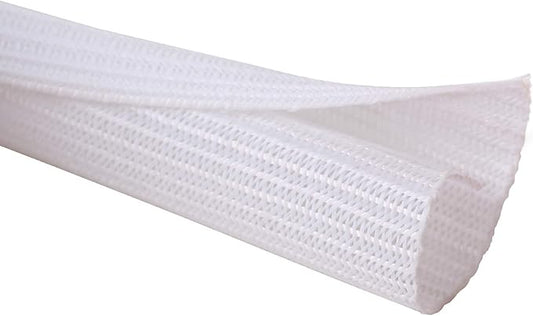 Alex Tech 25ft - 1/2 inch Cord Protector Wire Loom Tubing Cable Sleeve Split Sleeving for USB Cable Power Cord Audio Video Cable - Protect Cat from Chewing Cords - White