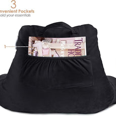 Nestl Reading Pillow for Kids & Teens with Shredded Memory Foam, Backrest Pillows for Reading, Watching, and Gaming, Use on The Couch, Bed, or Floor, Adjustable Support with Washable Cover Black