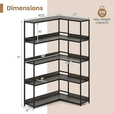 Giantex 5-Tier Corner Bookshelf, 71