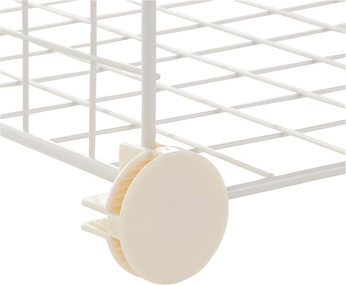 Amazon Basics 4 Cube Storage Organizer - Wire Grid Closet and Storage Shelves, Stackable, White 14"x14"x14"