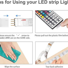 DAYBETTER Led Strip Lights 32.8 ft RGB Color Changing Lights Strip for Bedroom, Desk, Home Decoration, with Remote and Power Supply