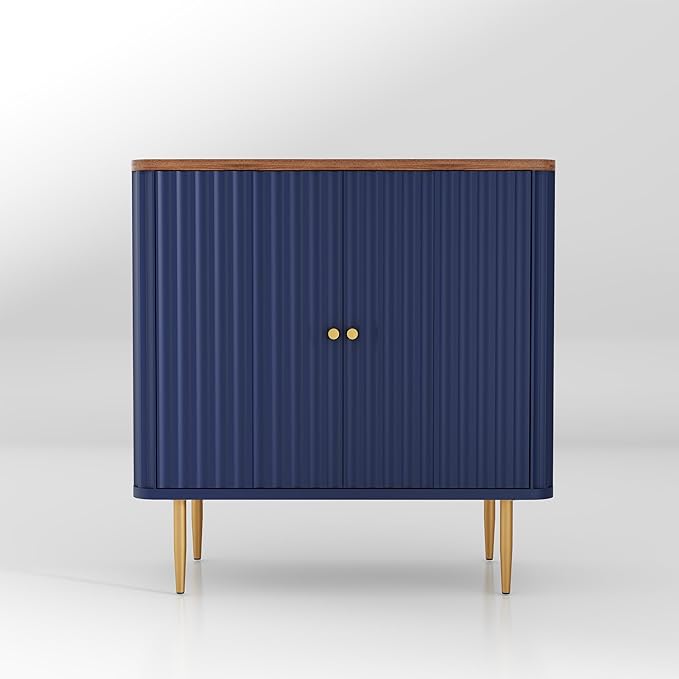 32" Sideboard Buffet Cabinet with Storage,Modern Accent Cabinet with 2 Door and Removable Shelves,Credenza Buffet Table for Living Room,Dinning Room,Entryway,Blue