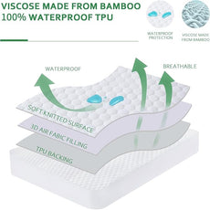 Moonsea Twin XL Mattress Protector, Eco-Friendly, 3D Air Smooth Fabric, Breathable, Noiseless, Deep Pocket, Waterproof