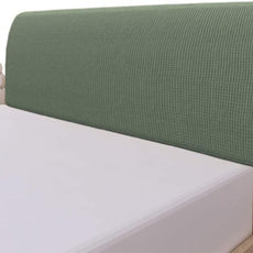 Easy-Going Stretch Bed Headboard Cover,Small Square Jacquard Headboard Slipcover, Dustproof Bed Head Cover for Bedroom (Full,Greyish Green)