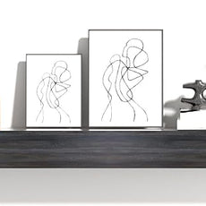 Fireplace Mantel Shelve, Solid Wood Baked Finish Wall-Mounted Floating Shelf for Over Fireplace, Handcrafted Floating Fireplace Mantels with Wooden Bracket, 72 x 8 x 6 Inches