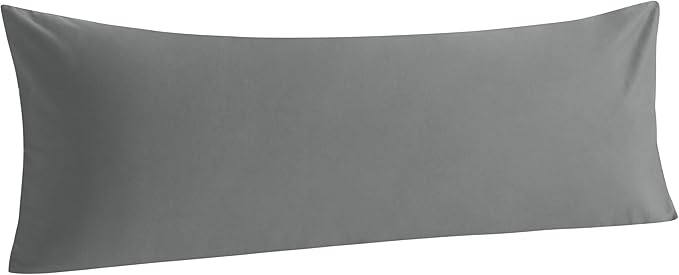 NTBAY Cotton Body Pillowcase - Envelope Closure 20x54 Pillowcase, Breathable and Soft Bed Pillow Case, Grey