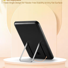 OMIRO Desk Makeup Mirror, 8 x 5 inches Table Mirror with Foldable Stand and Hanging Hole for Shaving and Travelling, Black