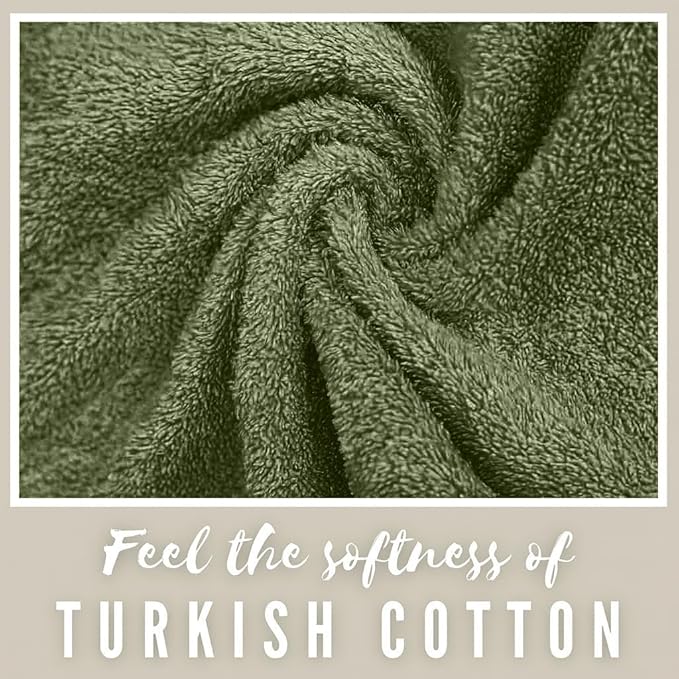 Personalized Towels, Hotel & Spa Quality, Super Soft, Highly Absorbent, Bathroom Set, 100% Cotton Monogrammed towel 6 Piece Towel Set, Include 2 Bath Towels, 2 Hand Towels, 2 Washcloths Forest Green