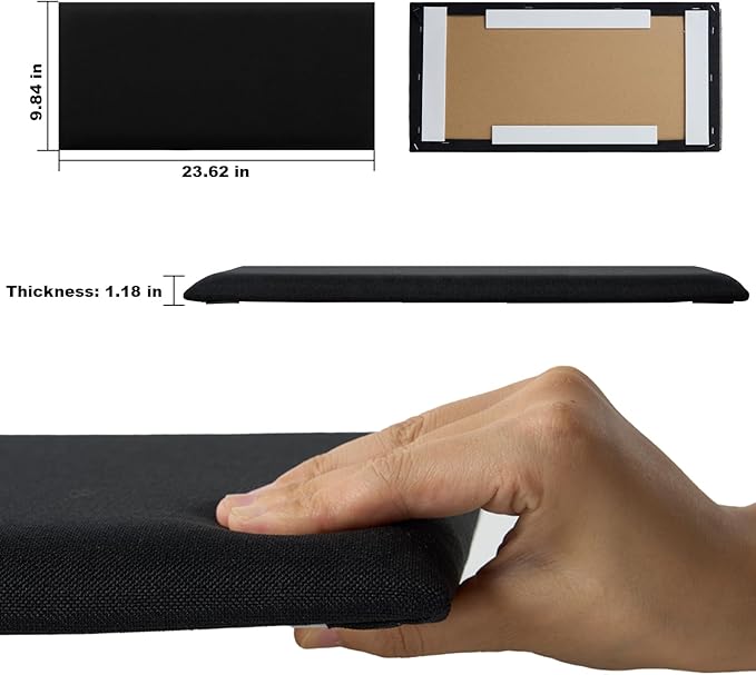 12 Piece Linen Fabric Peel and Stick Headboard, Upholstered Wall Mounted Headboard for Twin, 3D Anti-Collision Soundproof Self-Adhesive Wall Panel for Bedroom 23.62" x 9.84"