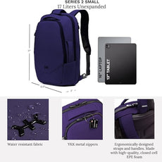 Knack Small Series 2 Laptop Backpack Fits up to 16 Inch Laptops - Knack Bags Carry-On Backpack, TSA Approved, Expandable Travel Backpacks With 2 Day Outfit Capacity, Berry Blue