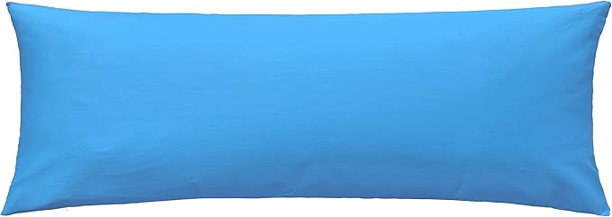 iMaylex Soft 100% Egyptian Cotton Zipper Pillow Case, Cozy and Lightweight Pillowcase, Easy Care, Blue, Body, 20'' x 48''