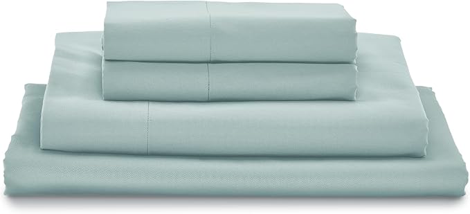 MyPillow Giza Dreams Bed Sheets, 100% Certified Giza Egyptian Cotton, Deep Pocket, Sateen Weave [Twin, Sea Mist]