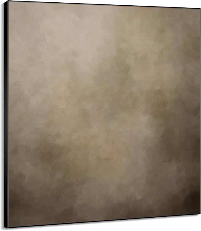 72"x72" XL Framed Wall Art - Minimalist Rustic Beige and Taupe Design (Frame Assembly Required)