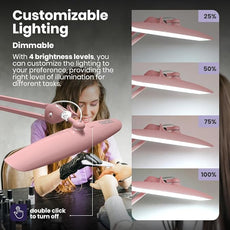 Neatfi XL 2,200 Lumens LED Task Lamp, 24W Super Bright Desk Lamp, 117 Pcs SMD LED, 4 Level Brightness, Dimmable, Task Light for Home, Office, Workbench (Non-CCT, Rose Gold)