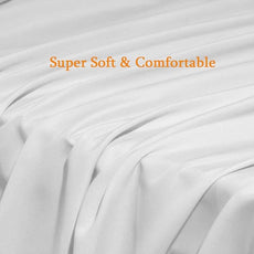SONORO KATE Bed Sheet Set Super Soft Microfiber 1800 Thread Count Luxury Egyptian Sheets Fit 18-24 Inch Deep Pocket Mattress Wrinkle-4 Piece (White, Twin)