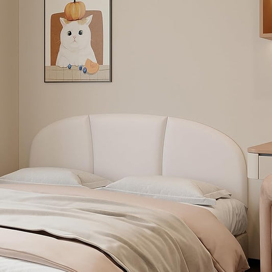 Yutianli Upholstered Headboard Queen Size 59"x 20" Wall Mounted Peel and Stick Headboard White Anti Collision Padding