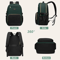 Laptop Backpack for Women Bookbag: 15.6 inch Work School Backpacks with Pouch Pocket for Large Capacity Cup & USB Charger College Book Bag Travel Business Nurse Teacher Bookbags Anti-theft Back Pack