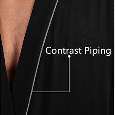 HOLOVE Men's Pure Cotton Bathrobe Lightweight Kimono and Hooded Spa Robes Soft Sleepwear