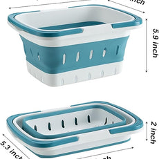 Foldable Plastic Shower Caddy Basket 2 Pcs, Portable and Durable Toiletries Caddy with Handles Ideal for Dorm, Bathroom, Cleaning, Kitchen, Camping, Waterproof, Easy to Clean (Grey 2 pack)