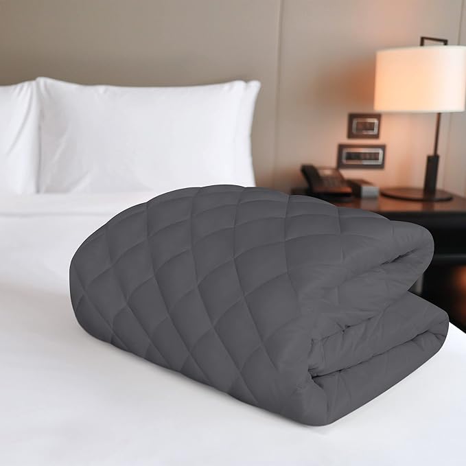 Utopia Bedding Quilted Fitted Mattress Pad, Twin Size, Elastic Fitted Mattress Topper Protector and Cover with Deep Pocket Stretches up to 16 Inches, Machine Washable (Grey)