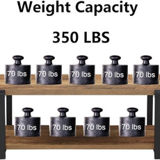 FOLUBAN Entryway Bench, Industrial Shoe Storage Bench for Bedroom Living Room, Modern Indoor Bench Seat for Hallway Front Door Entrance, Easy Assembly, Oak 47 inch