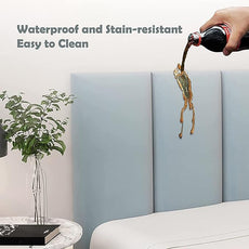 3D Anti-Collision Wall Padding, Peel & Stick Upholstered Panels, Queen Headboard, Playroom Decorative Protection, Pack of 2 Panels - 23.6' X 11.8' (Black)