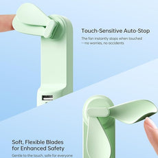 JISULIFE Handheld Mini Fan, 3 IN 1 USB Rechargeable Portable Fan [12-19 Working Hours] with Power Bank, Flashlight, Pocket Design for Travel/Summer/Concerts/Lash, Gifts for Women(Green)