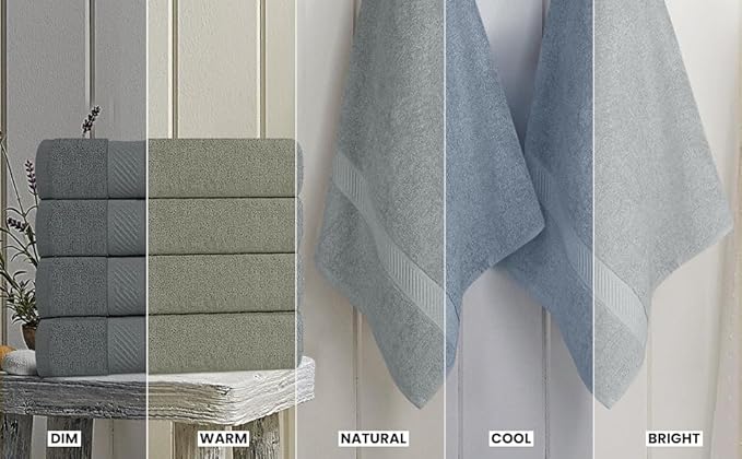 Utopia Towels 6 Pack Medium Bath Towel Set, 24 by 48 Inches, 500 GSM 100% Ring Spun Cotton, Lightweight and Highly Absorbent Quick Drying Premium Towels for Hotel, Spa and Bathroom, Cool Grey