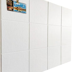 12-Pack White Felt Wall Tiles(11.8“x11.8”Each), 47.2“x 35.4” Large Cork Board Alternative, Self-Adhesive Bulletin Pin Board for Office Home Kitchen Photos & Memos