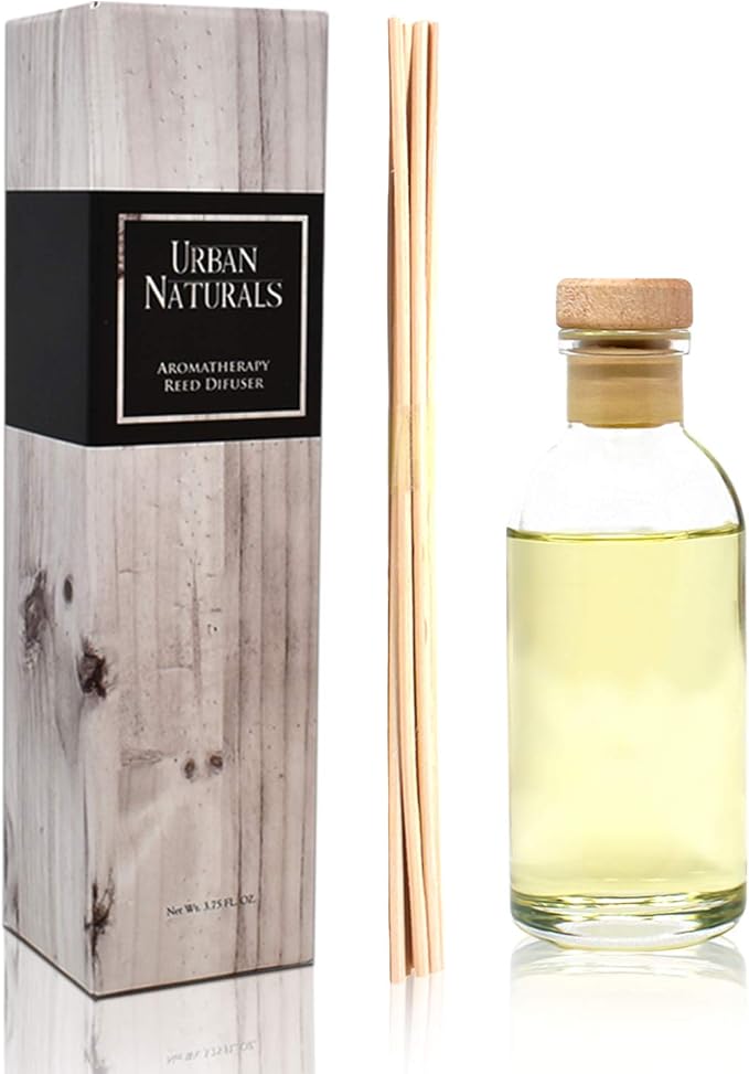 Urban Naturals Cucumber Sea Salt Reed Diffuser Set | Fresh, Crisp Cucumber, Agave Leaves & Sea Salt | Essential Oil Room Scent Kit with Reed Sticks | Made in The USA | A Great Home Gift Idea