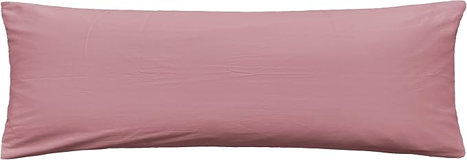 iMaylex Soft 100% Egyptian Cotton Zipper Pillow Case, Cozy and Lightweight Pillowcase, Easy Care, Lotus Pink, Body, 20" x 54"