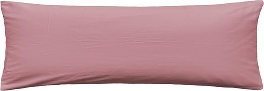 iMaylex Soft 100% Egyptian Cotton Zipper Pillow Case, Cozy and Lightweight Pillowcase, Easy Care, Lotus Pink, Body, 20'' x 48''