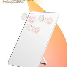 OMIRO Magnetic Locker Mirror, 10 x 7 inches Desk Makeup Mirror with Adjustable Stand and Hanging Hole for Shaving and Traveling, Strong Magnets for Secure Attachment,White